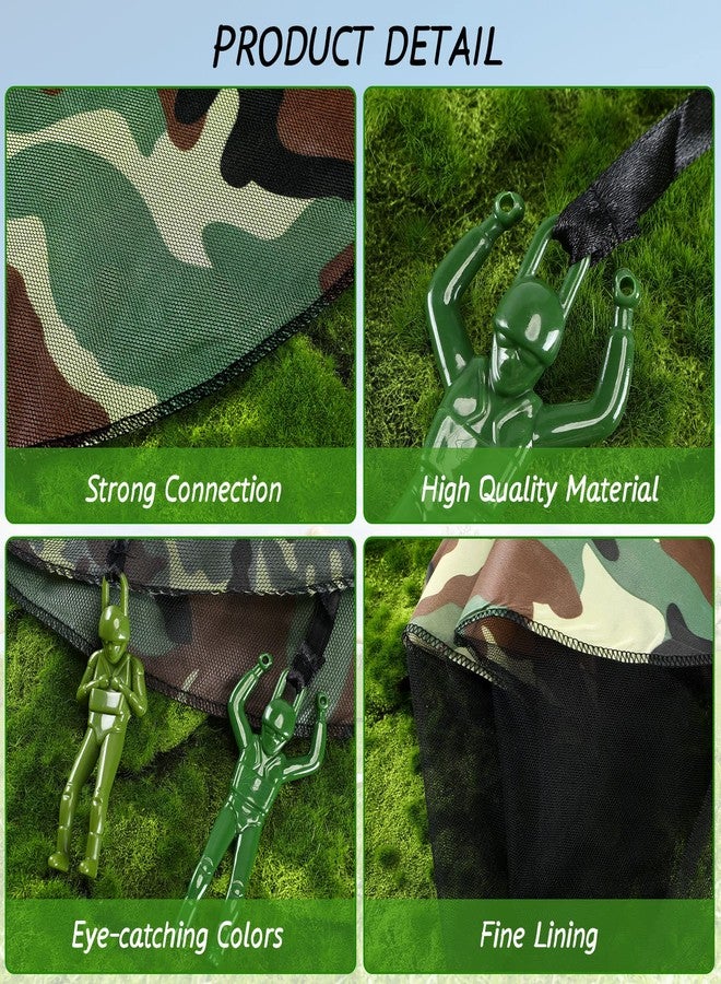 جيريفي ٦٠ قطعة من ألعاب المظلات المموهة للجيش، مظلات مموهة يدوية الرمي، ألعاب جنود بلاستيكية، ألعاب مظلات عسكرية، مجسمات شخصيات عسكرية، ألعاب طيران خارجية يدوية الرمي، هدايا للأولاد والبنات، لعبة حفلات خارجية، نمطان - Image 3